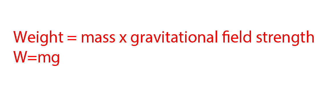 Weight is mass multiplied by acceleration due to gravity